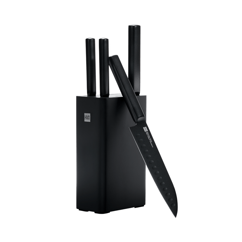 Набор кухонных ножей HuoHou black non-stick knife set